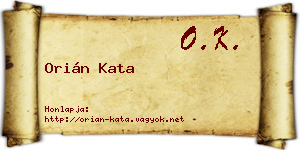 Orián Kata névjegykártya