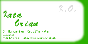 kata orian business card